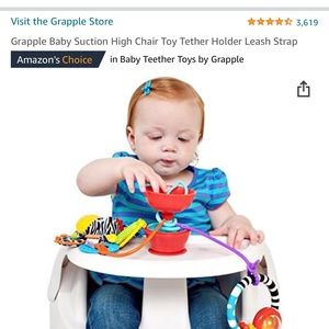 Grapple high chair Apple suction baby teether toy leash
